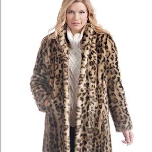Fancy Faux Fur Leopard Coat NWOT